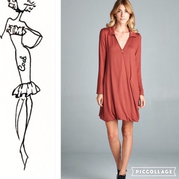 Marsala Cute Swing Like Dress - Picture 2 of 3